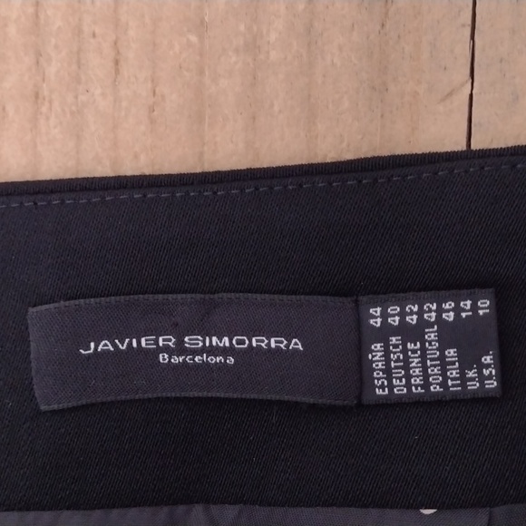 Javier Simorra Black Stretch Wool Pencil Skirt Made in Spain US Size 10 … - Picture 12 of 14